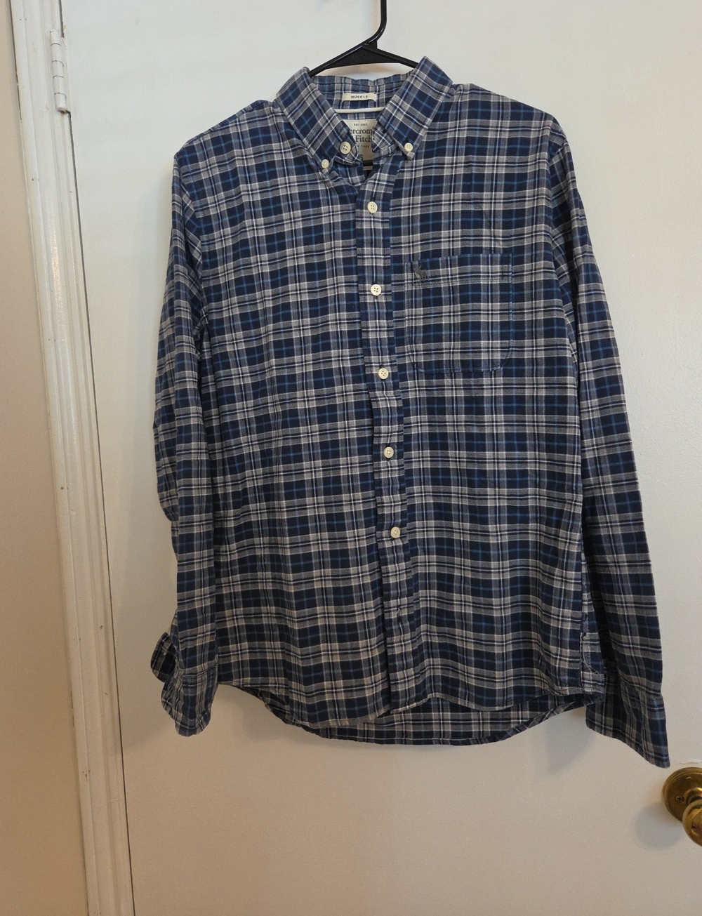 Abercrombie & Fitch Blue Plaid Button-Down Shirt